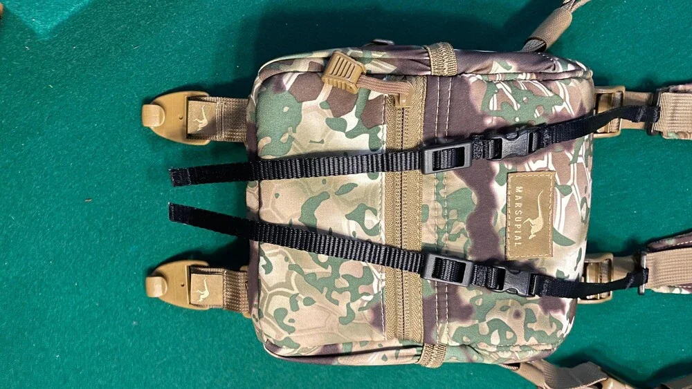 Marsupial Enclosed Binocular Chest Pack, MultiCam Camouflage, Magnetic, Small, w